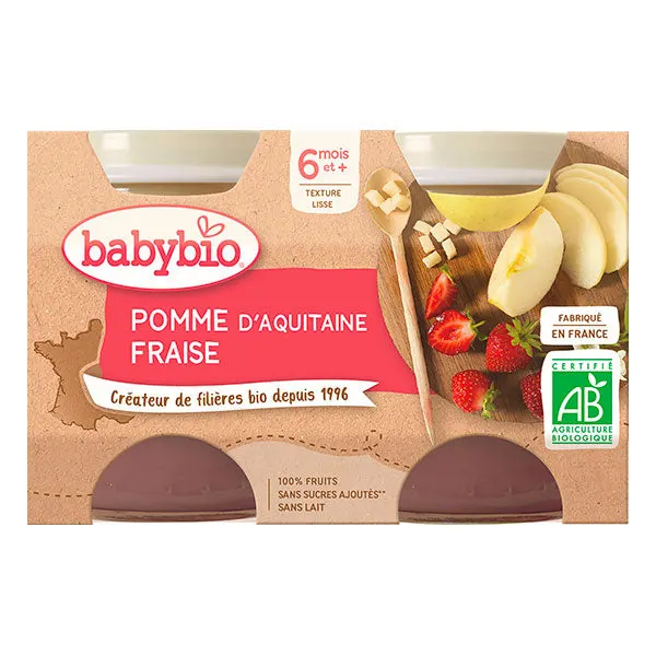 Babybio Petit pot Pomme Fraise 2 x 130 g