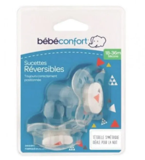 Bébé Confort Sucettes silicone réversibles (x2) gris (18-36 mois+)