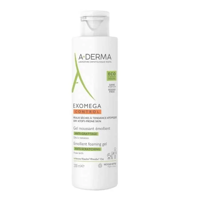 A-Derma Exomega Control جل رغوي مرطب مضاد للحكة 200 مل