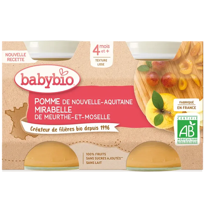Babybio Petit pot Pomme Mirabelle (dès 4 mois)