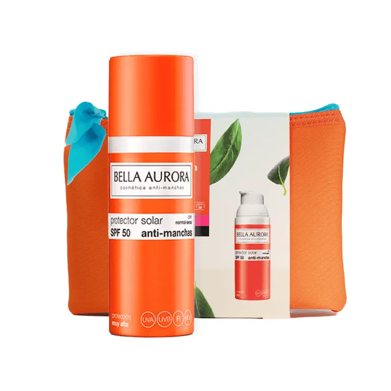 Bella Aurora سائل شمس مضاد للبقع بعامل حماية SPF 50+ | عرض 50 مل + حقيبة