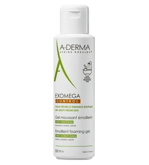 A-Derma Exomega Control جل رغوي مرطب مضاد للحكة 500 مل