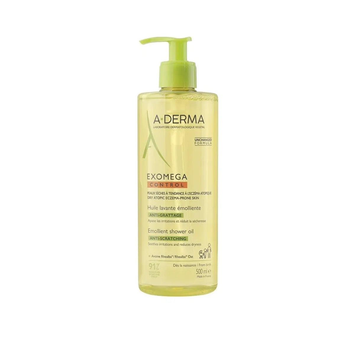A-Derma Exomega زيت منظف مرطب مضاد للحكة 500 مل