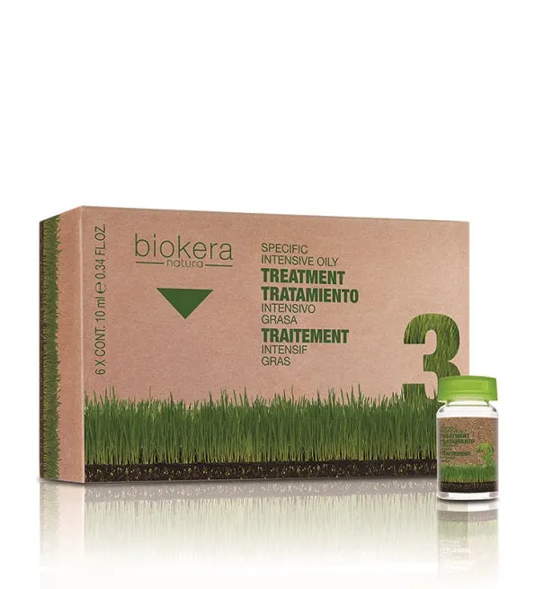 Biokera Ampoules traitement intensif cheveux gras 6 ampoules x 10 ml