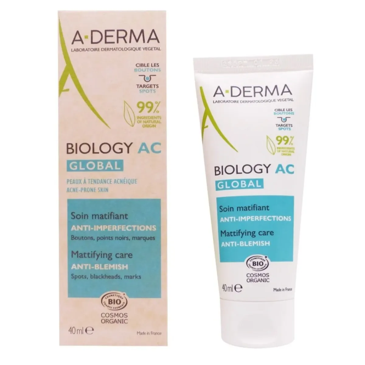 A-Derma Biology AC Global عناية مطفية ضد الشوائب 40 مل
