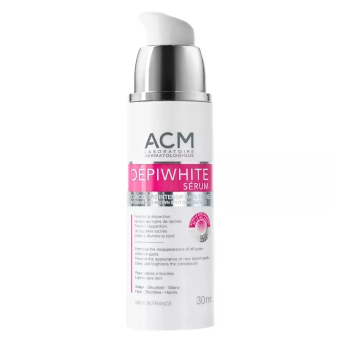 ACM Dépiwhite سيروم مركز مكثف ضد البقع 30 مل + قناع Depiwhite مجاني