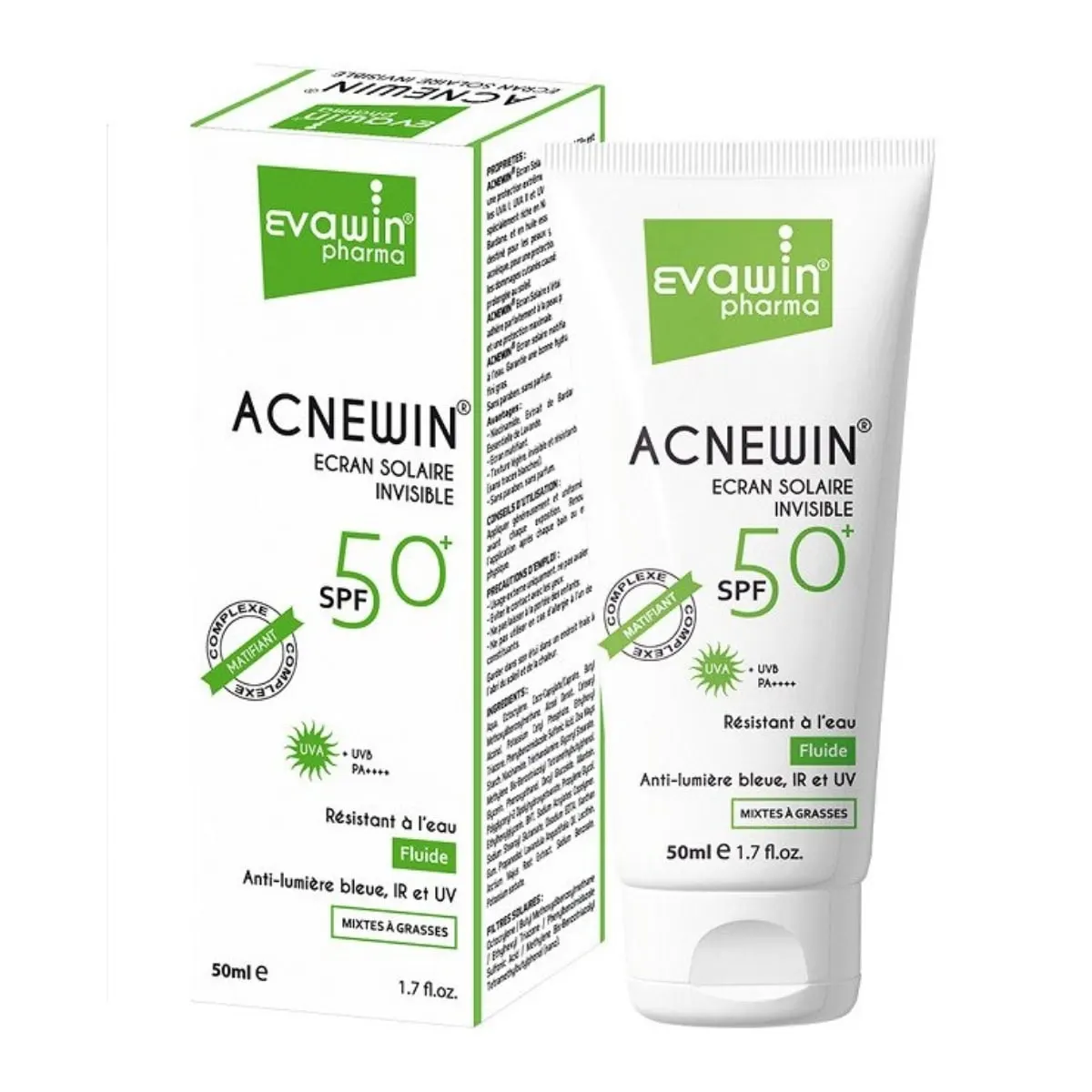 Acnewin واقٍ من الشمس سائل غير مرئي SPF50+ 50 مل