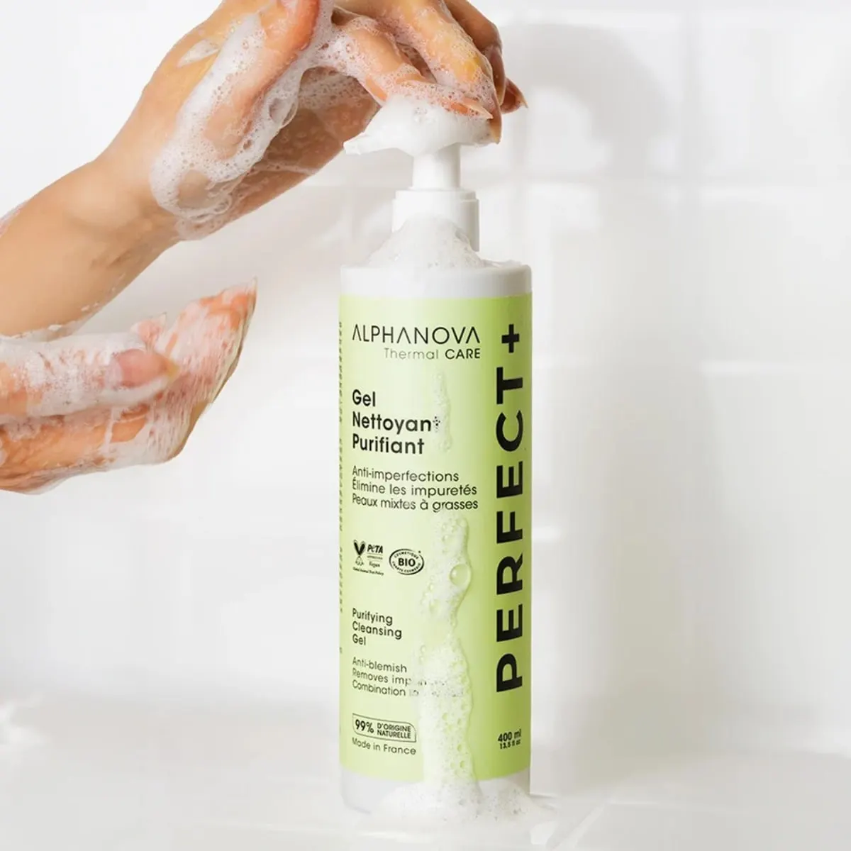 ALPHANOVA Gel Nettoyant Purifiant Anti-Imperfections PERFECT+ 400ml