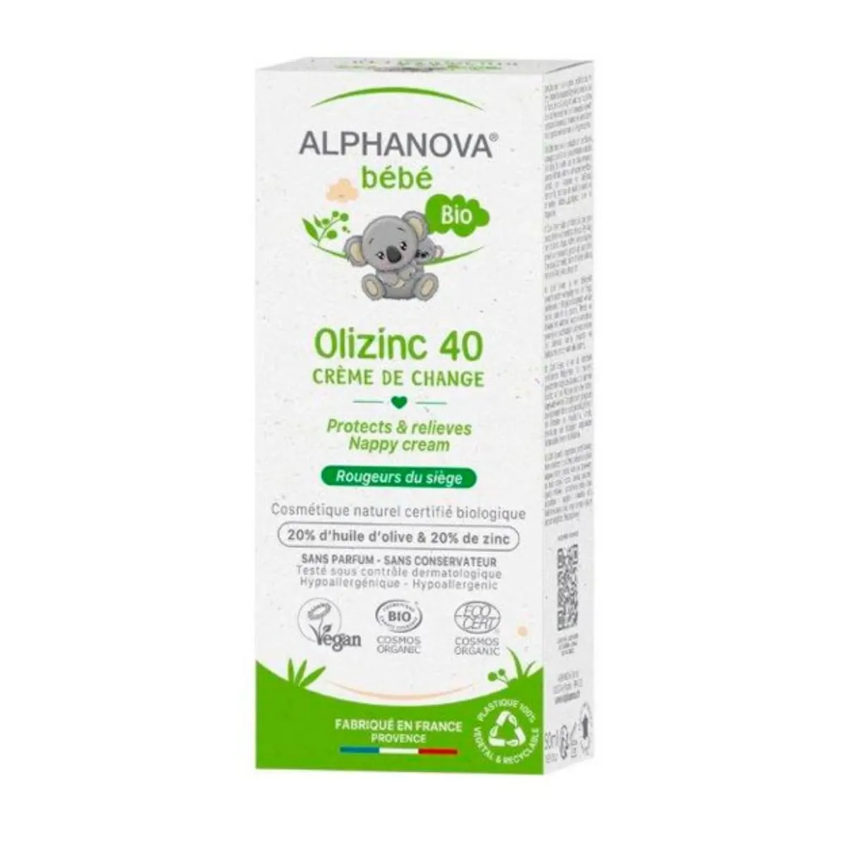 Alphanova Olizinc 40 كريم تغيير الحفاض للأطفال 50 غ