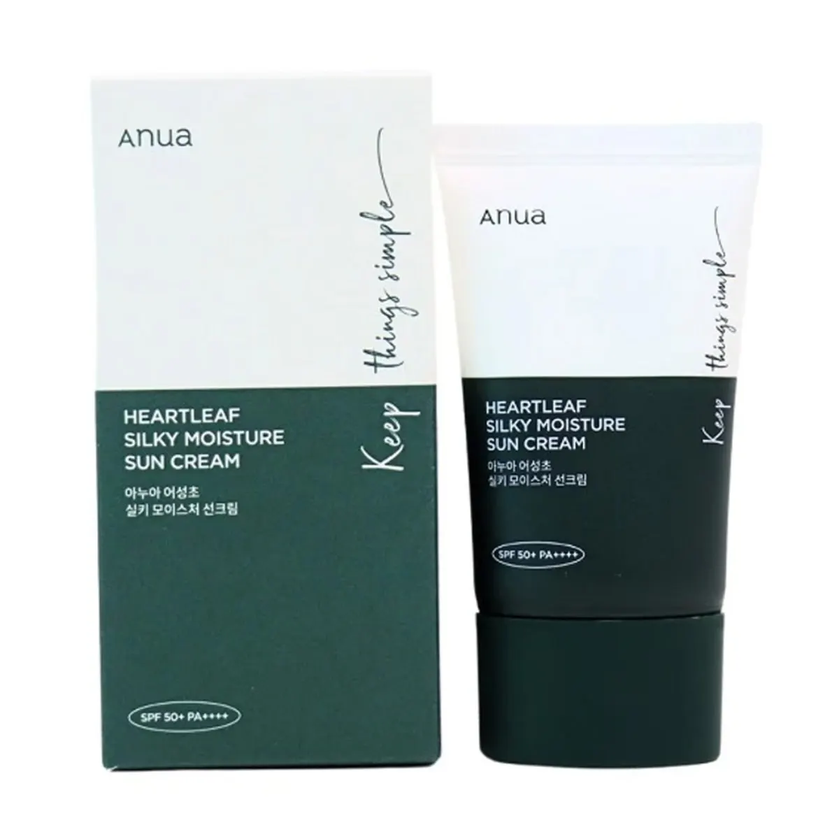 ANUA Heartleaf Silky Moisture Sun Cream SPF 50+ 50 ml – Crème solaire hydratante coréenne