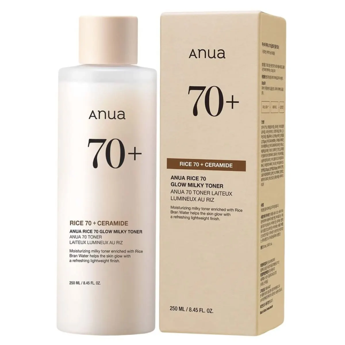 ANUA Rice 70 Glow Milky Toner 250ml – Toner Éclat & Hydratation à l’Extrait de Riz