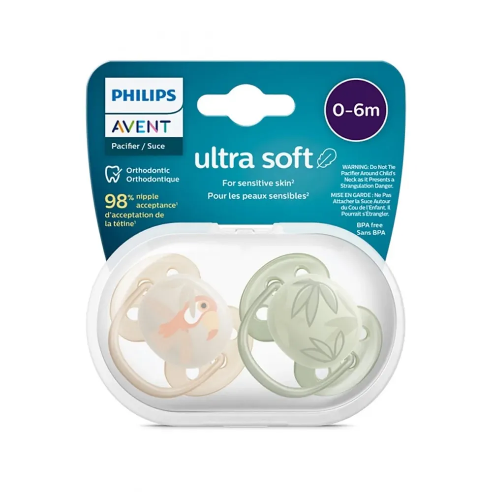 Avent 2 Sucette Ultra Soft 0-6m Boy Scf091/07