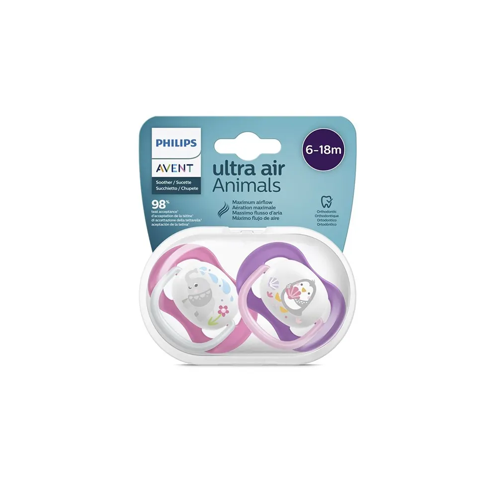 Avent SCF080/08 Sucette Ortho 6-18 mois fille ELEP/PENG