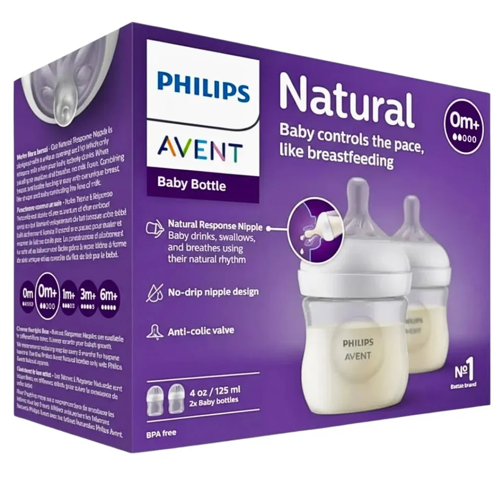 Avent رضاعة Natural Response مع حلمة 0 أشهر فأكثر 2×125 مل SCY900/02
