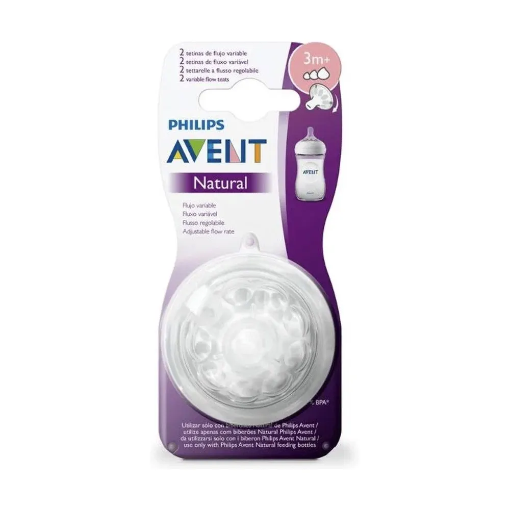Avent SCF045/27 Tétine Natural 3 mois et + (débit variable)