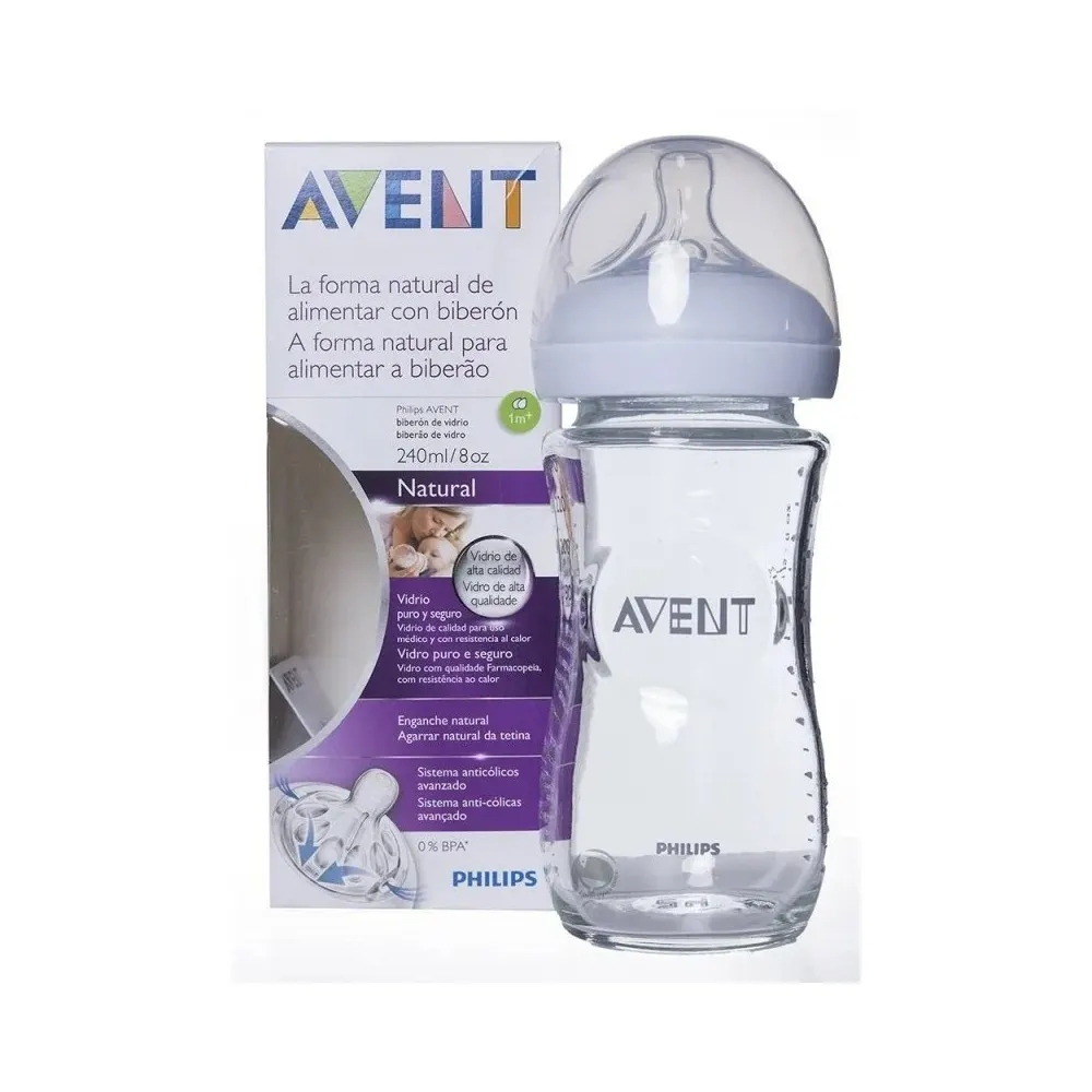Avent SCF053/17 رضاعة زجاجية Natural - 240 مل