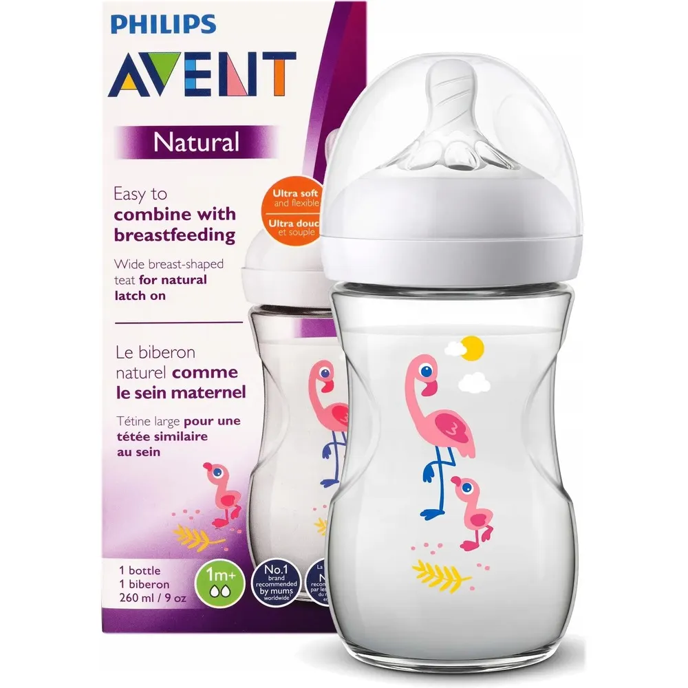 Avent SCF070/21 رضاعة Natural تدفق بطيء من شهر واحد 260 مل Flame