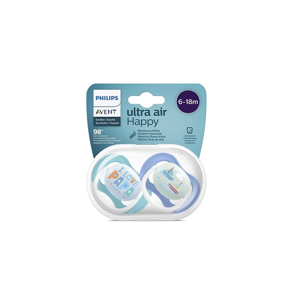 Avent SCF080/03 2 Sucettes Ultra Air 6-18 mois