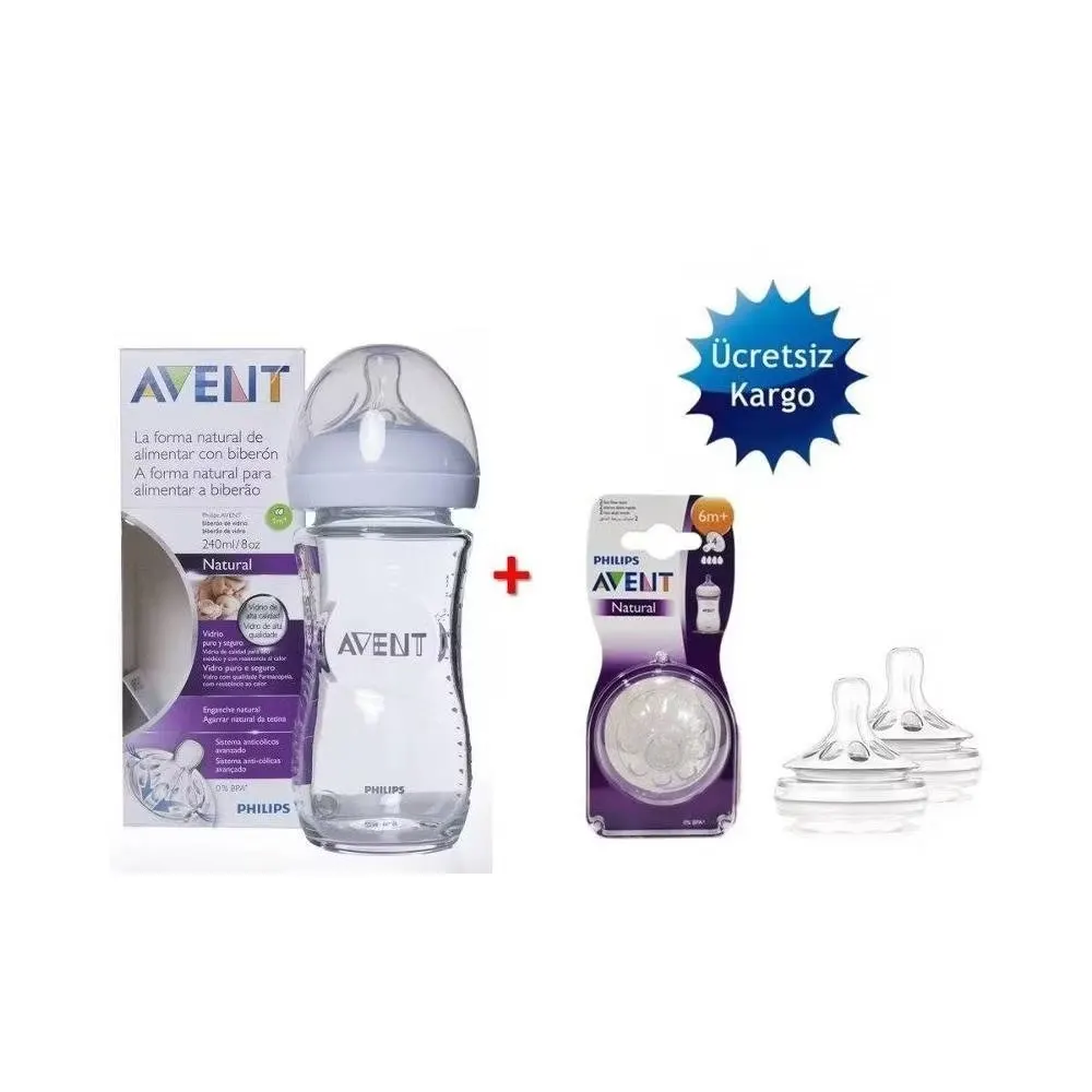Avent SCF654/27 Tétine Natural 6 mois et + (débit rapide)