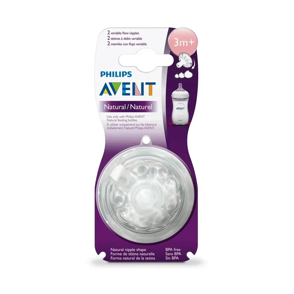 Avent SCF655/27 Tétine Natural 3 mois et + (débit variable)