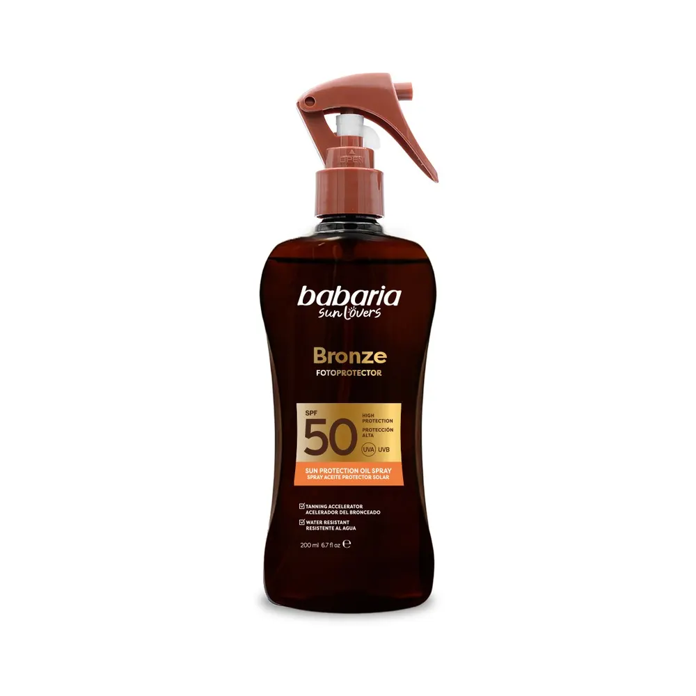 Babaria Bronze Sun Protection Oil Spray زيت واقٍ من الشمس سبراي SPF 50 - 200 مل
