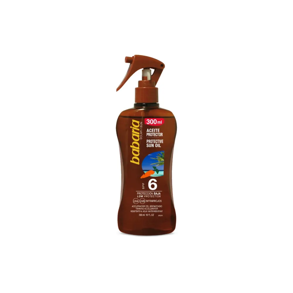 Babaria سبراي زيت شمسي واقٍ بالجزر SPF 6 - 300 مل
