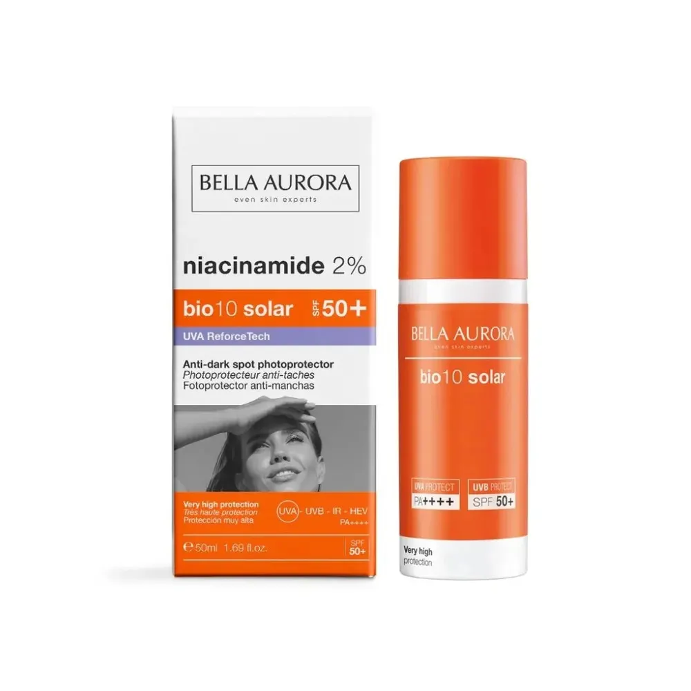 Bella Aurora Bio10 Solar Niacinamide SPF50+ 50 مل - واقي شمس ضد البقع ومحافظ على لون البشرة