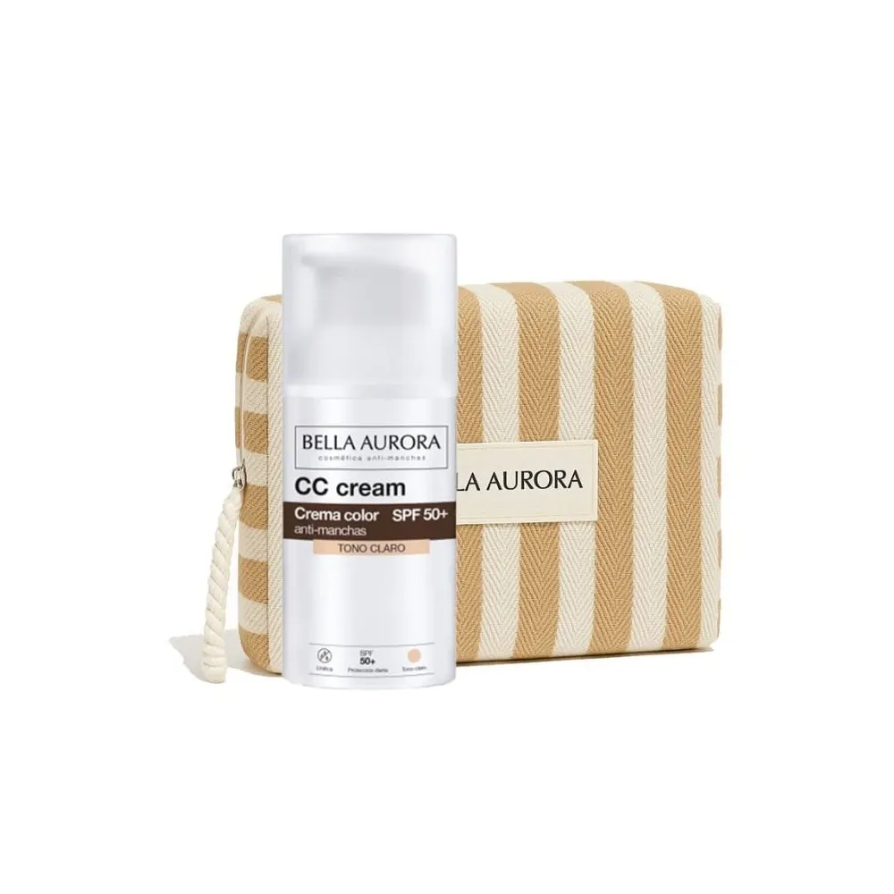 Bella Aurora CC كريم ضد البقع SPF50 لون فاتح = حقيبة هدية