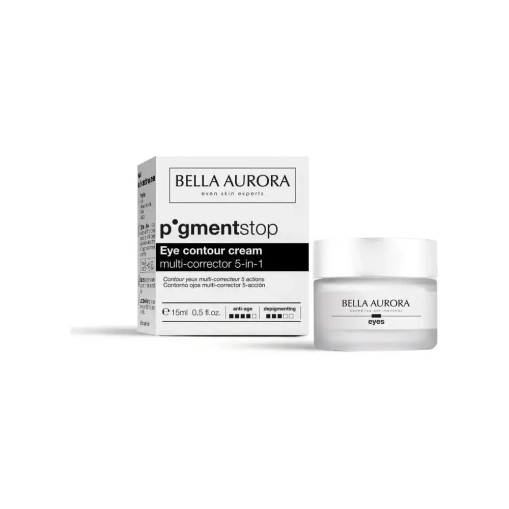 Bella Aurora Pigment Stop Eye Contour Cream 5in1 15 مل - عناية لمحيط العين ضد البقع والإشراق