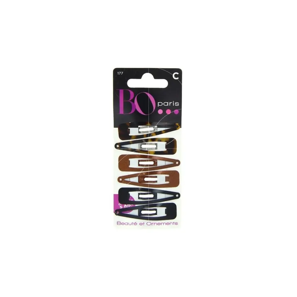 BETER Hairstyle clic clac 5,5cm 2pcs noir et 2pcs écaille (total 4pcs) 19232