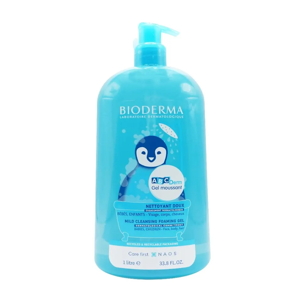 BIODERMA ABCDERM GEL NETTOYANT MOUSSANT DOUX 1L