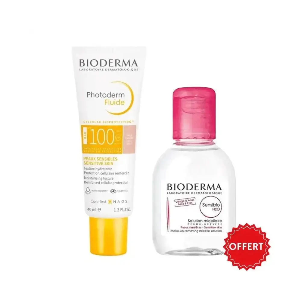 Bioderma Photoderm Fluide Max Invisible SPF100 40 مل = Sensibio H2O 100 مل هدية