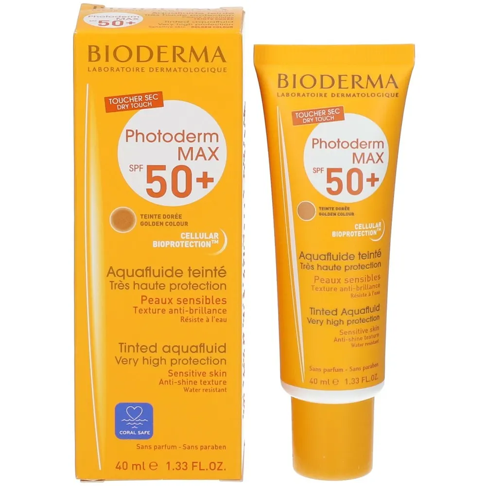 Bioderma Photoderm Max Aquafluide Teinte dorée Golden SPF 50+ Tube de 40 ml