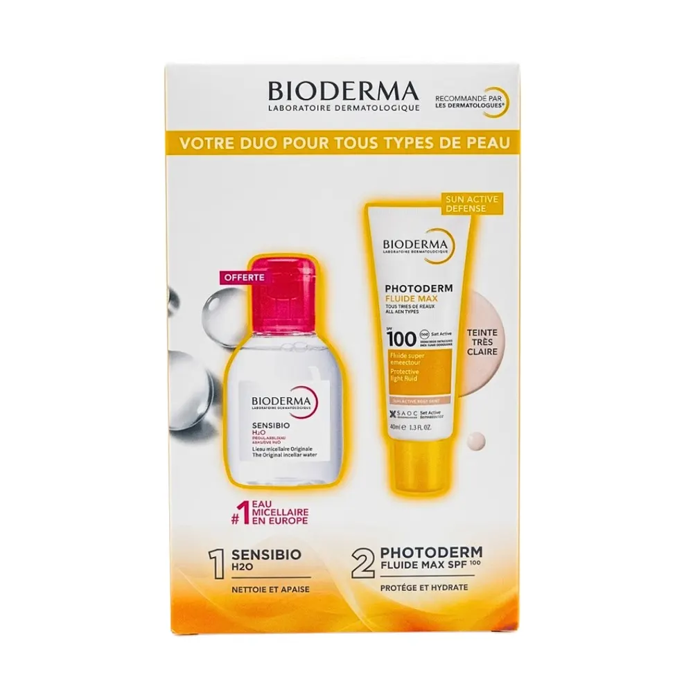 Coffret Bioderma Photoderm XDefense Teinte 02 SPF50+ = Sensibio H2O 100ml Offert