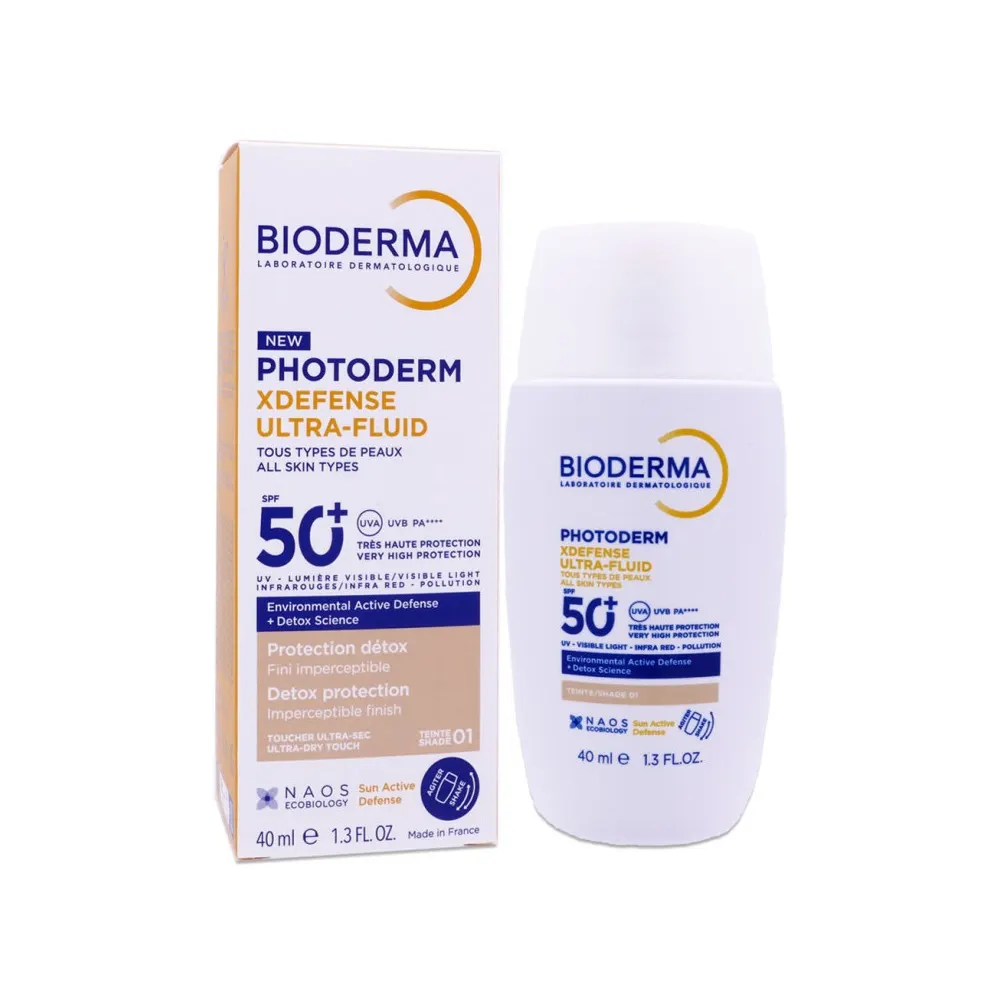 Bioderma Photoderm XDefense Ultra Fluide ملون SPF50+ لون 01 40 مل = حقيبة قماشية هدية
