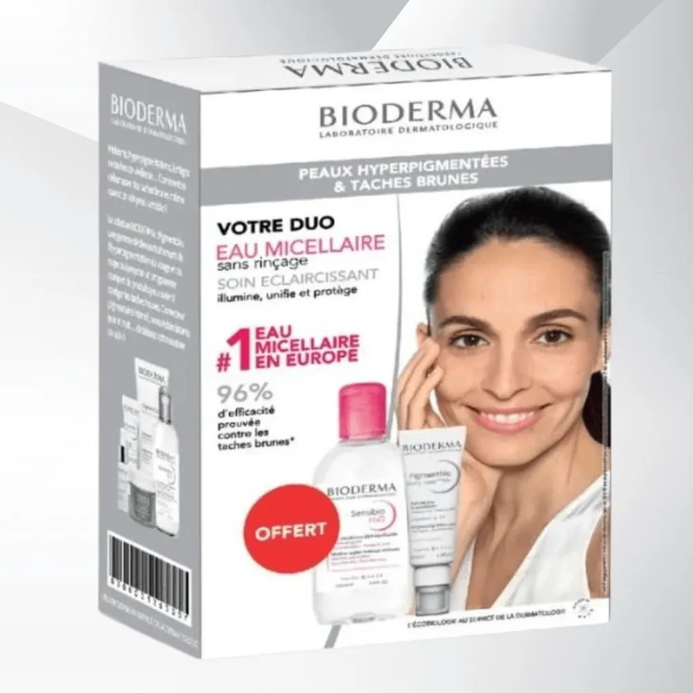 Bioderma طقم Pigmentbio Daily Care SPF 50+ + Sensibio H2O 250 مل هدية