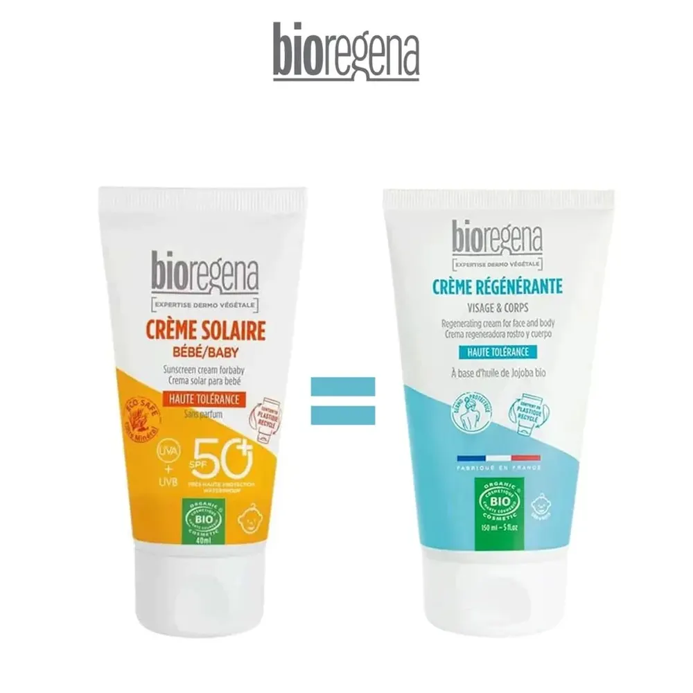 BioRegena Ecran Solaire Invisible Bébés en Crème Spf50 – 40ml = Crème Régénérante 150ml Offerte