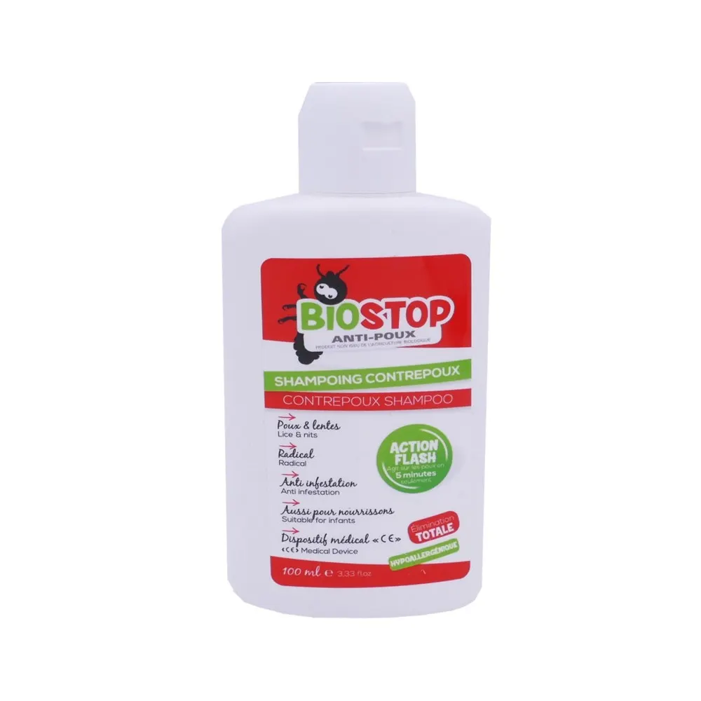 BIOSTOP SHAMPOING ANTI POUX CONTREPOUX FLACON 100 ML