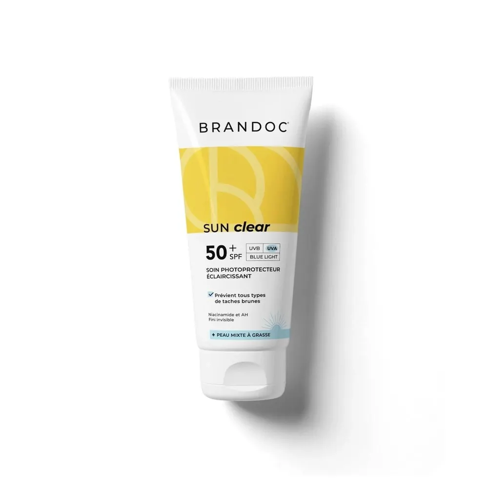 Brandoc Sun Clear 50+ للبشرة المختلطة إلى الدهنية