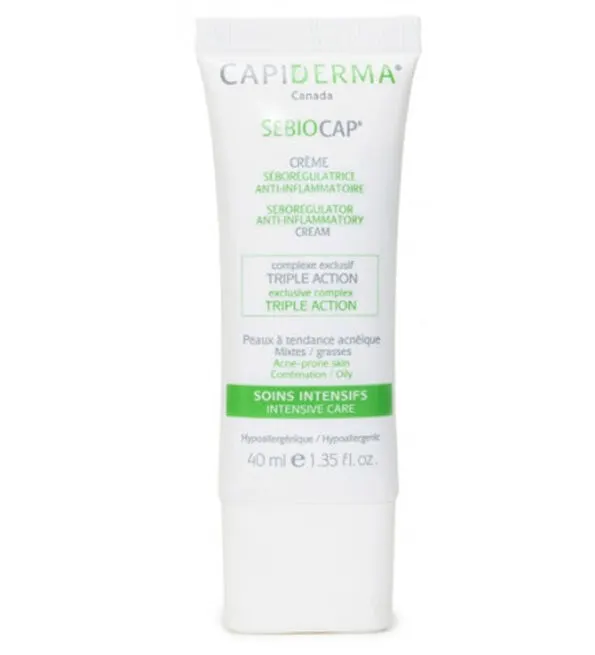 Capiderma - Sebiocap كريم مضاد للالتهاب للبشرة المعرضة لحب الشباب - 40 مل