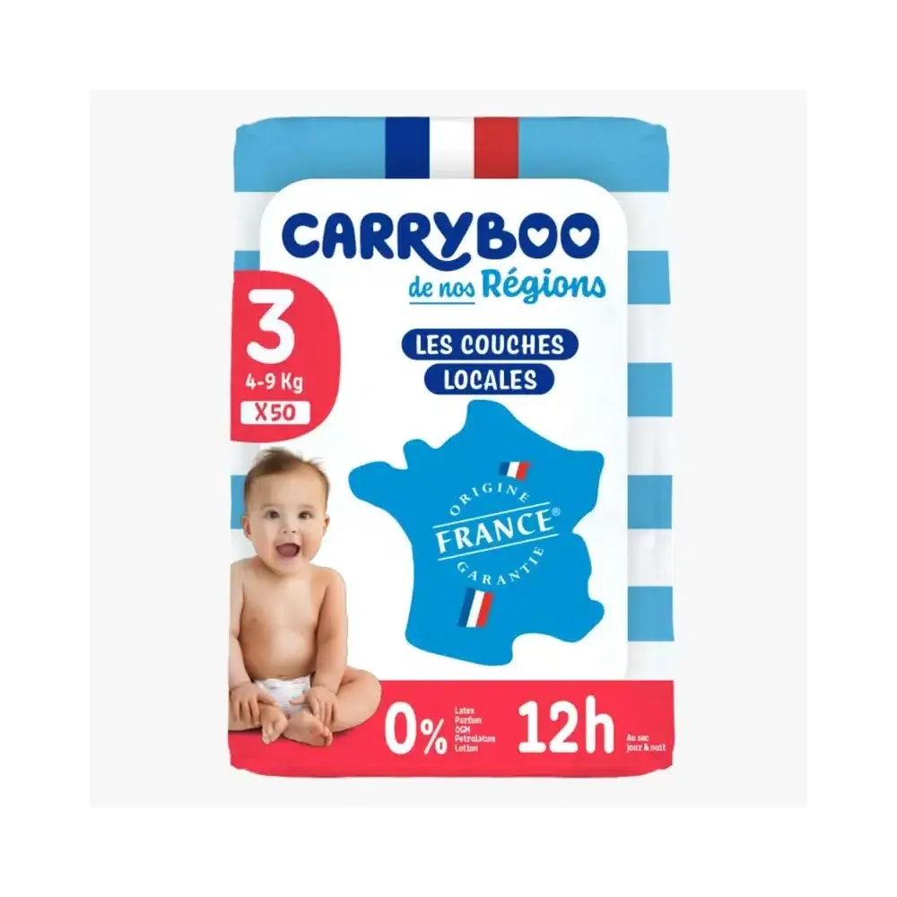 Carryboo حفاضات إيكولوجية مقاس 3 (4-9 كلغ) x50