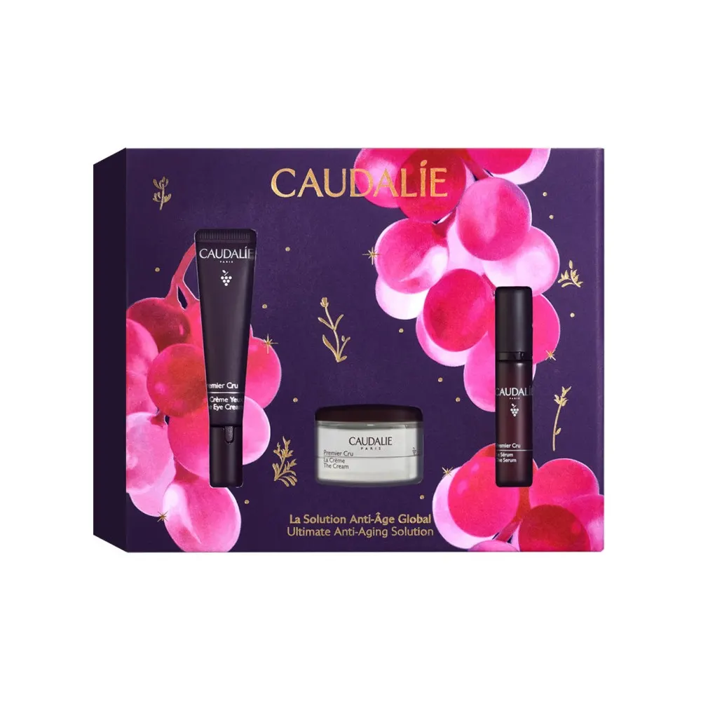 Caudalie علبة هدية Premier Cru حل شامل مضاد للشيخوخة