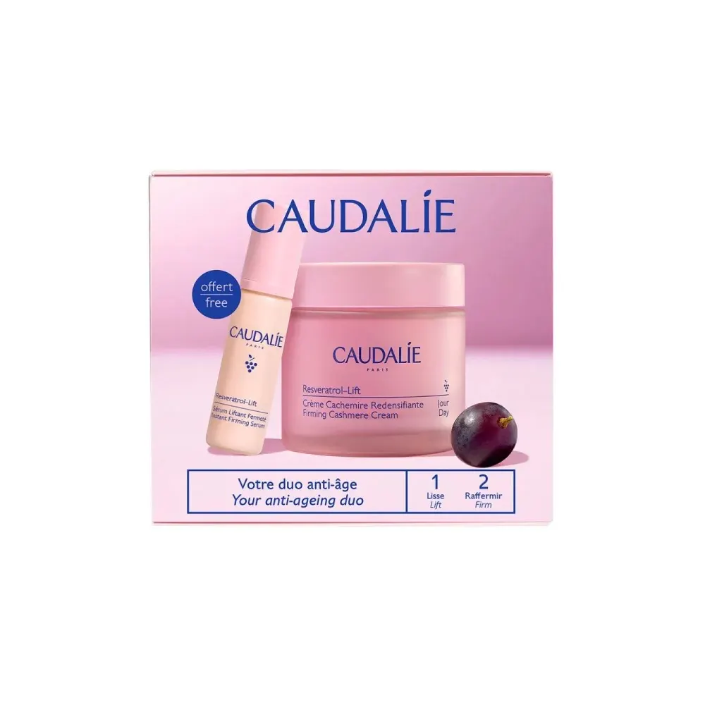 Caudalie علبة هدية Resveratrol-Lift كريم Cachemire + سيروم رفع مجاني