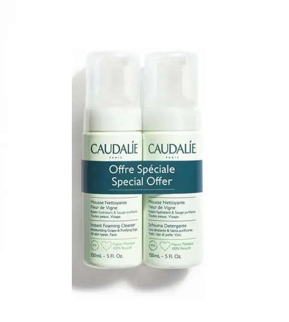 Caudalie Vinoclean Duo موس منظف Fleur de Vigne 150 مل x2