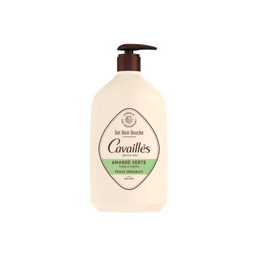 CAVAILLES GEL BAIN ET DOUCHE AMANDE VERTE PEAUX SENSIBLES 1L
