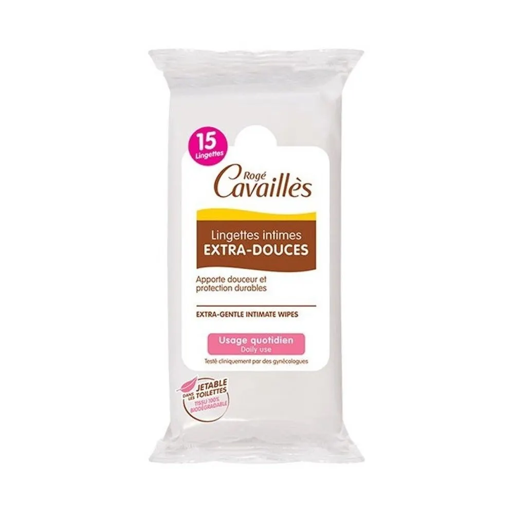 CAVAILLES LINGETTES INTIME EXTRA DOUX 15 UNITES