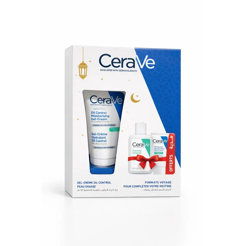 Cerave gel creme hydratant oil control peaux mixtes a grasses 52 ml = Gel moussant 20ML Offert