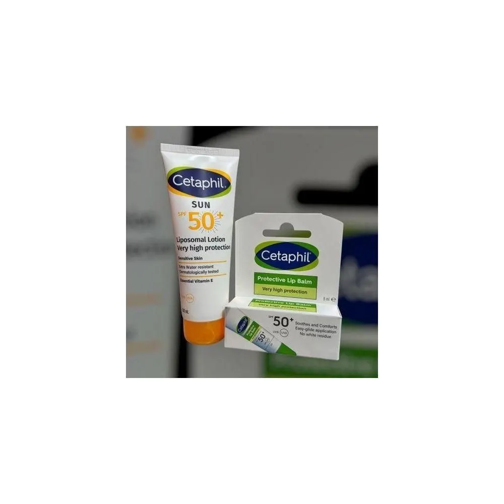 Cetaphil علبة Sun Lotion SPF50+ 100 مل + بلسم الشفاه Protective 8 مل هدية