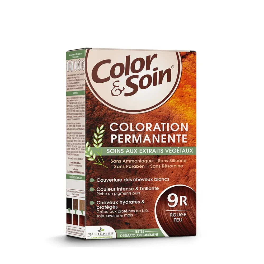 Color & Soin Coloration Permanente 9R Rouge Feu – Couleur Intense & Respect du Cheveu