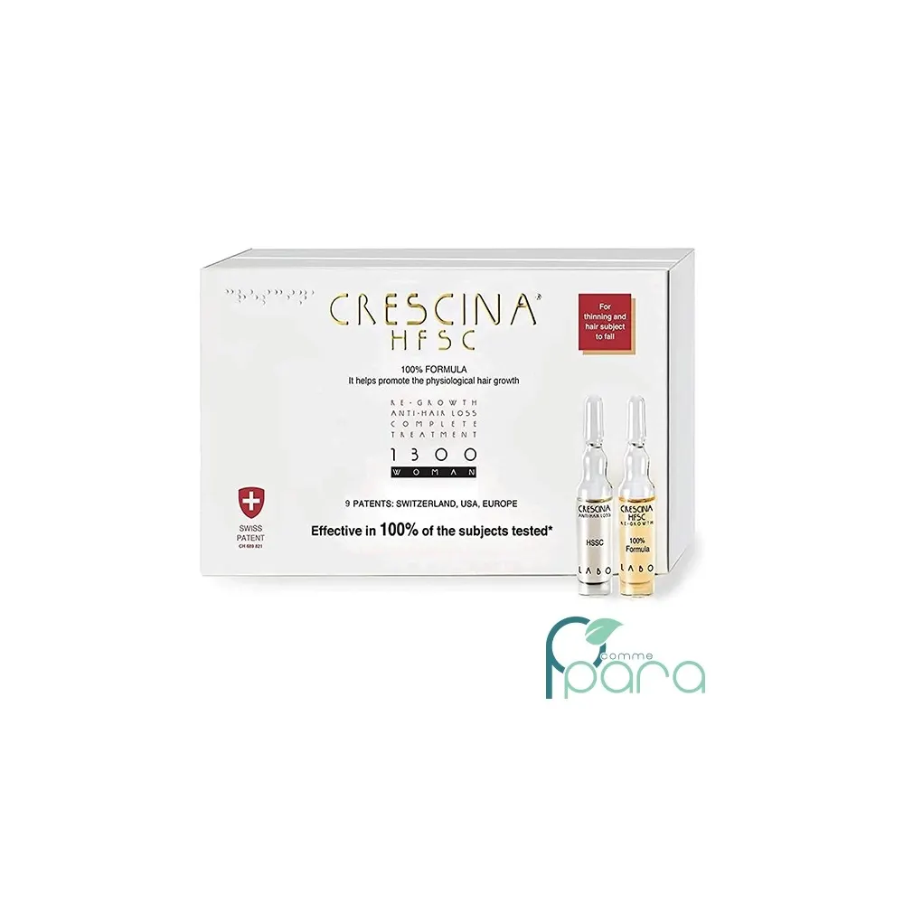 Crescina HFSC علاج كامل عبر الجلد 1300 نساء 10 أمبولات